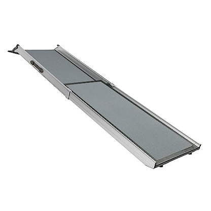 Telescoping Dog Ramp Extends from 39-71 Inches No Slip High Traction Surface Collapsible and Locking