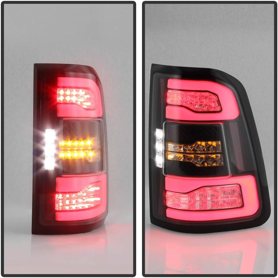 For [Incandescent Model Only] 2019-2022 Ram 1500 Black Full LED Tail Lights - OHMU