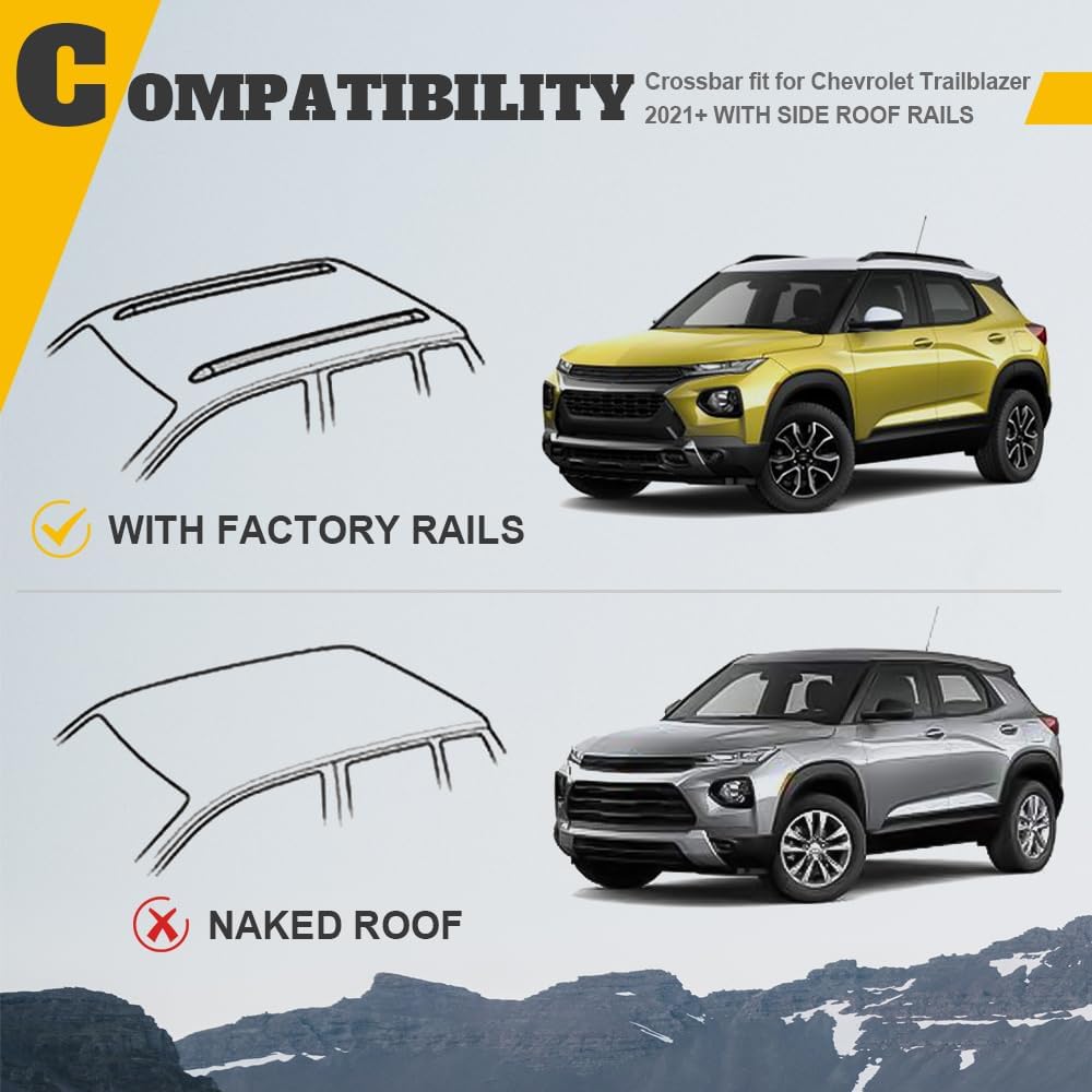 Cross Bar Roof Rack Fit for Chevy Chevrolet Trailblazer 2021-2025