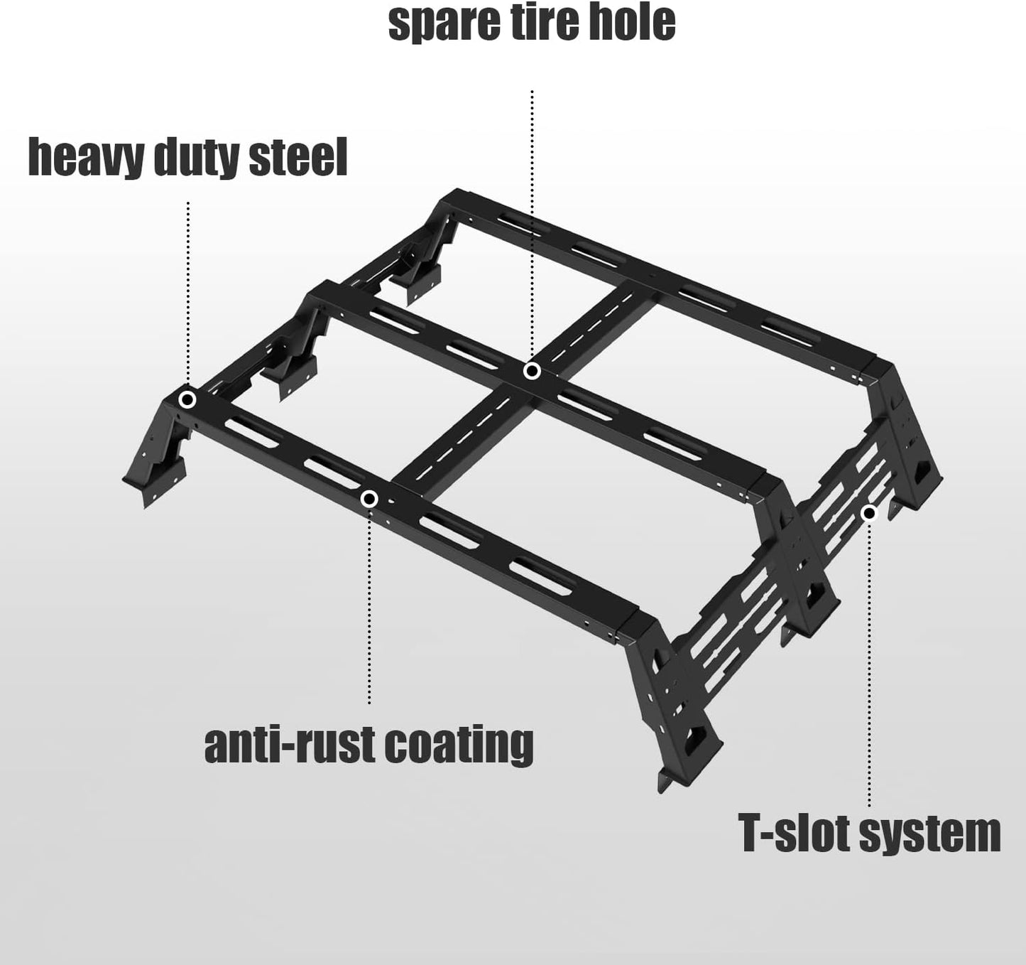 Truck Bed Rack Fit for 2009-2023 Ford F150 & Raptor