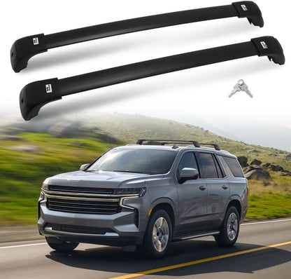 330lbs Lockable Roof Rack Cross Bars Fit for Chevrolet Tahoe, Chevy Suburban,GMC Yukon & Yukon XL, Cadillac Escalade ESV 2021 2022 2023 2024 2025,Accessories Cargo Carrier Bars Luggage Rack