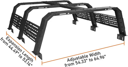 18.8" High Overland Bed Rack for 05-23 Toyota Tacoma 5' Bed Models and 20-24 Jeep Gladiator JT