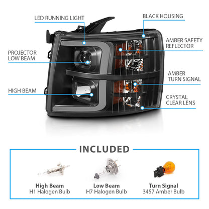 For 2007-2013 Chevy Silverado 1500/07-14 2500HD 3500HD Led, Halogen