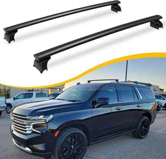 330LBS Cross Bars Roof Rack Fit for 2021-2025 Chevrolet Tahoe, GMC Yukon & Yukon XL, Chevrolet Suburban, Cadillac Escalade ESV Lockable Crossbars Carrier Cargo Bar Luaggage Rack Accessories