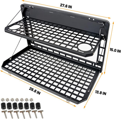 2-Tier Rear Camping Cargo Storage Shelf for Ford Bronco 2021 2022 2023 2/4 Doors