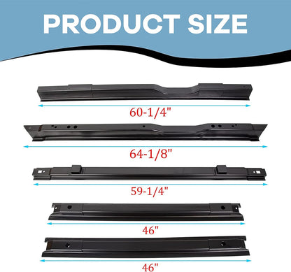 5 Steel Rails Truck Bed Crossmember Compatible with 1999-2018 Ford F250 F350 2008-2016 Ford F450