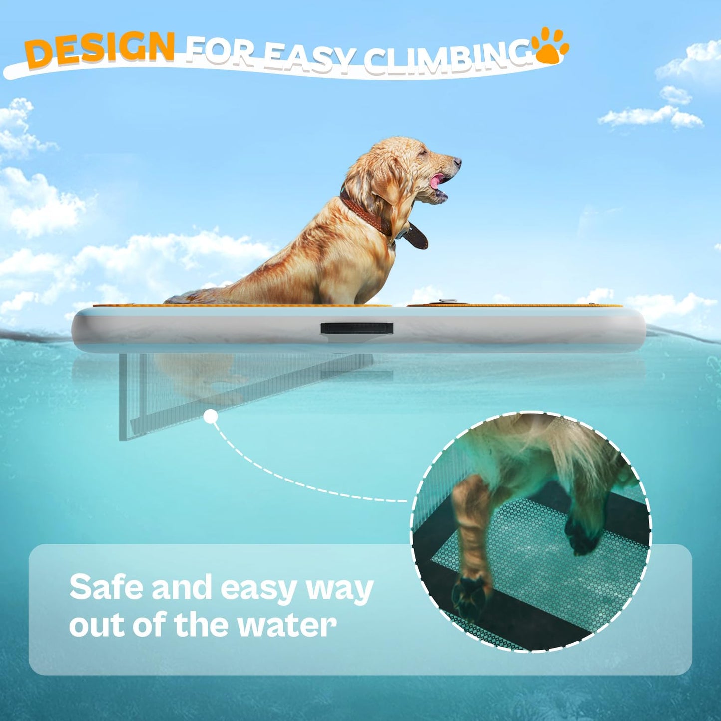 60×40" Dog Water Ramp | Dog Boat Ramp for Large Dogs Up to 230lbs