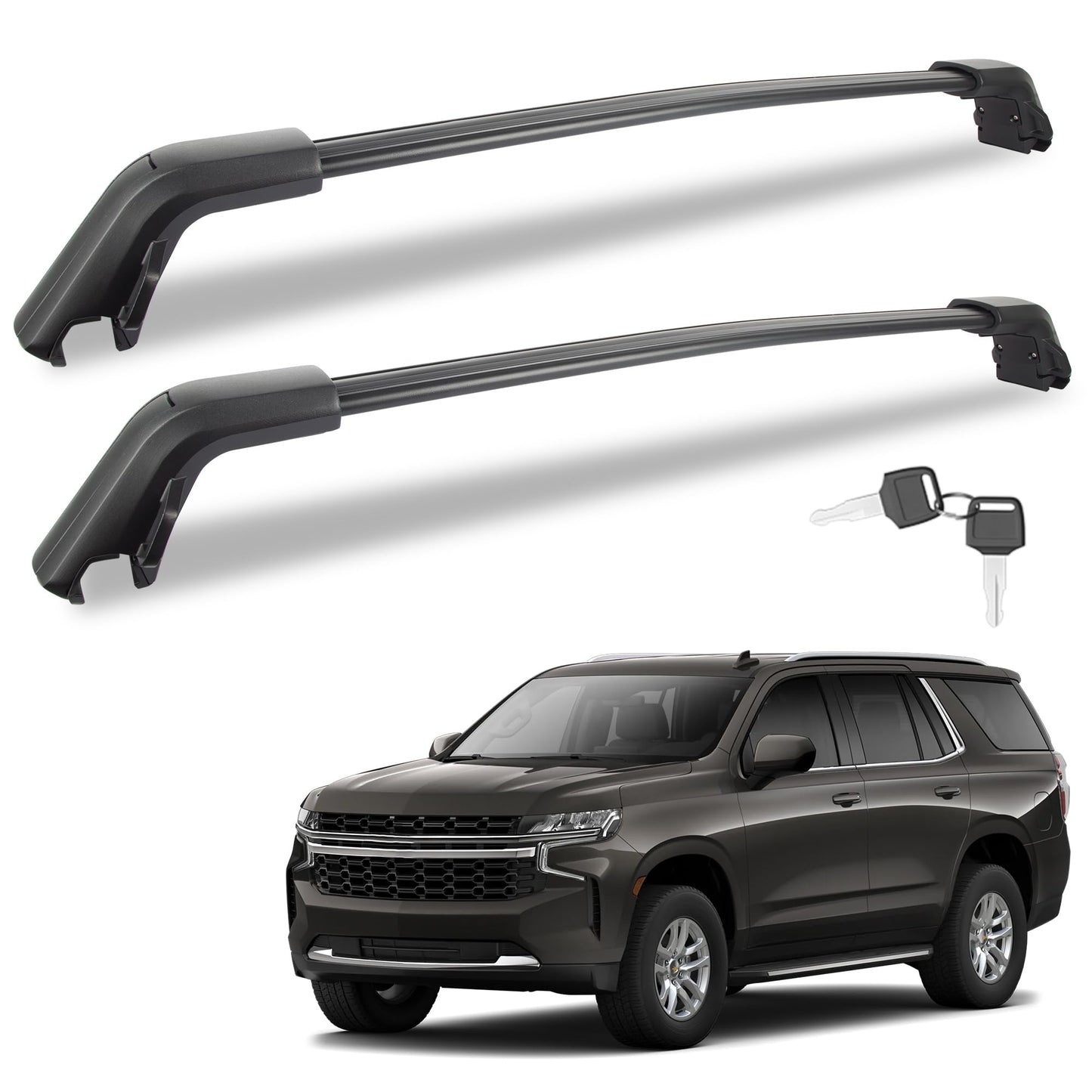 Anti-Theft 440LBS Roof Rack Cross Bars Compatible with 2021-2024 Chevrolet Tahoe, Chevy Suburban, GMC Yukon & Yukon XL, Cadillac Escalade ESV