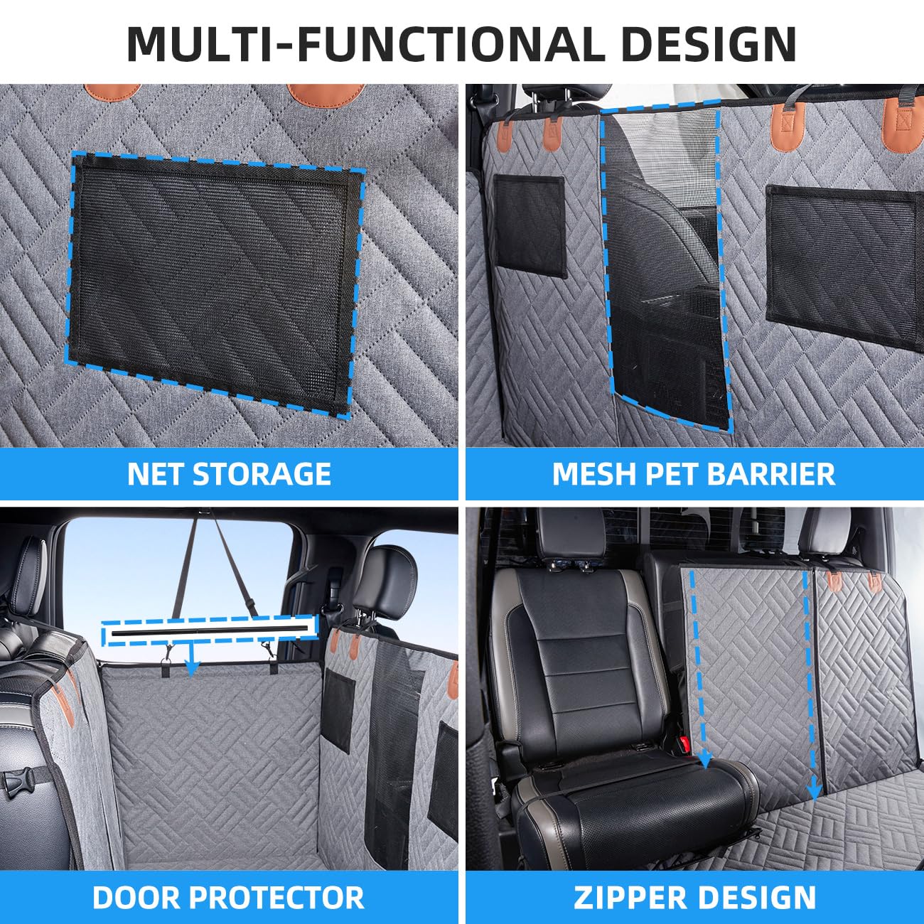 Dog Hammock for Truck,Back Seat Pet Cover for Dogs,Back Seat Extender for Truck F150 & F-Series, RAM1500