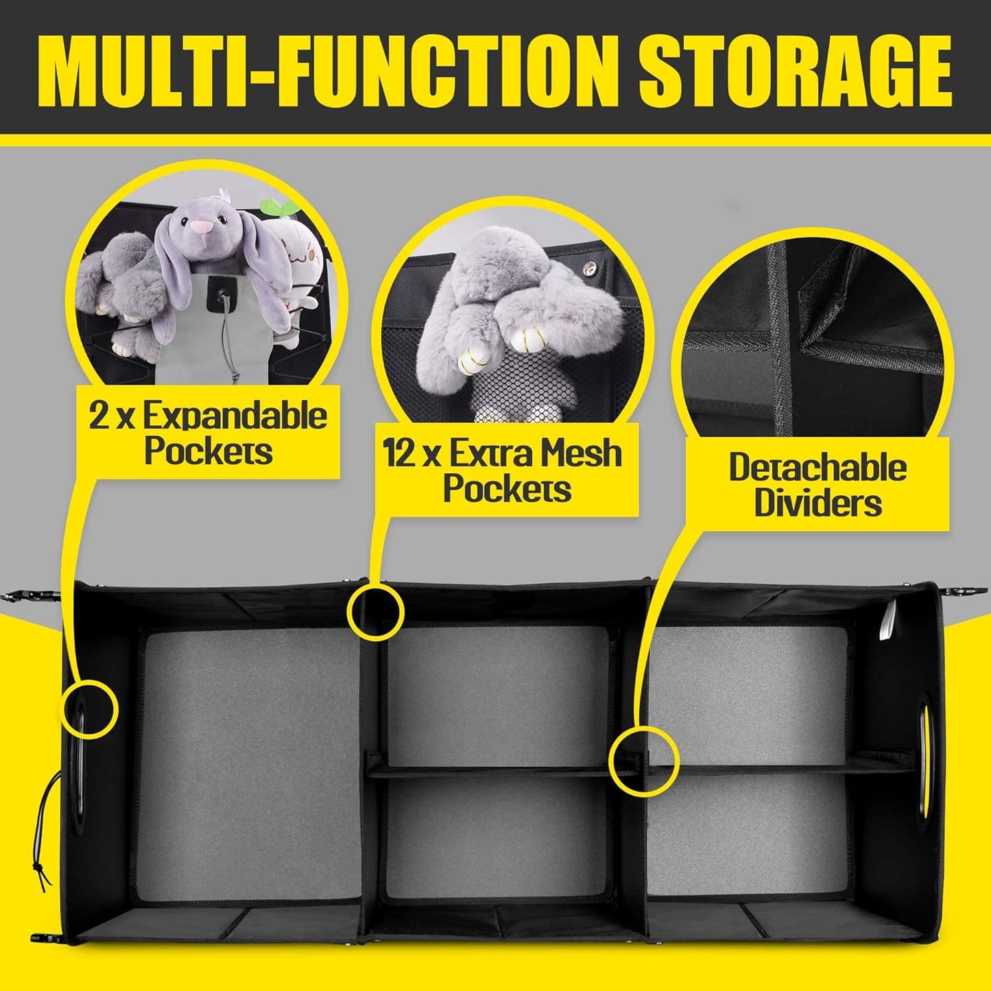 Upgraded Large Trunk Organizer with Removable Cooler Bag