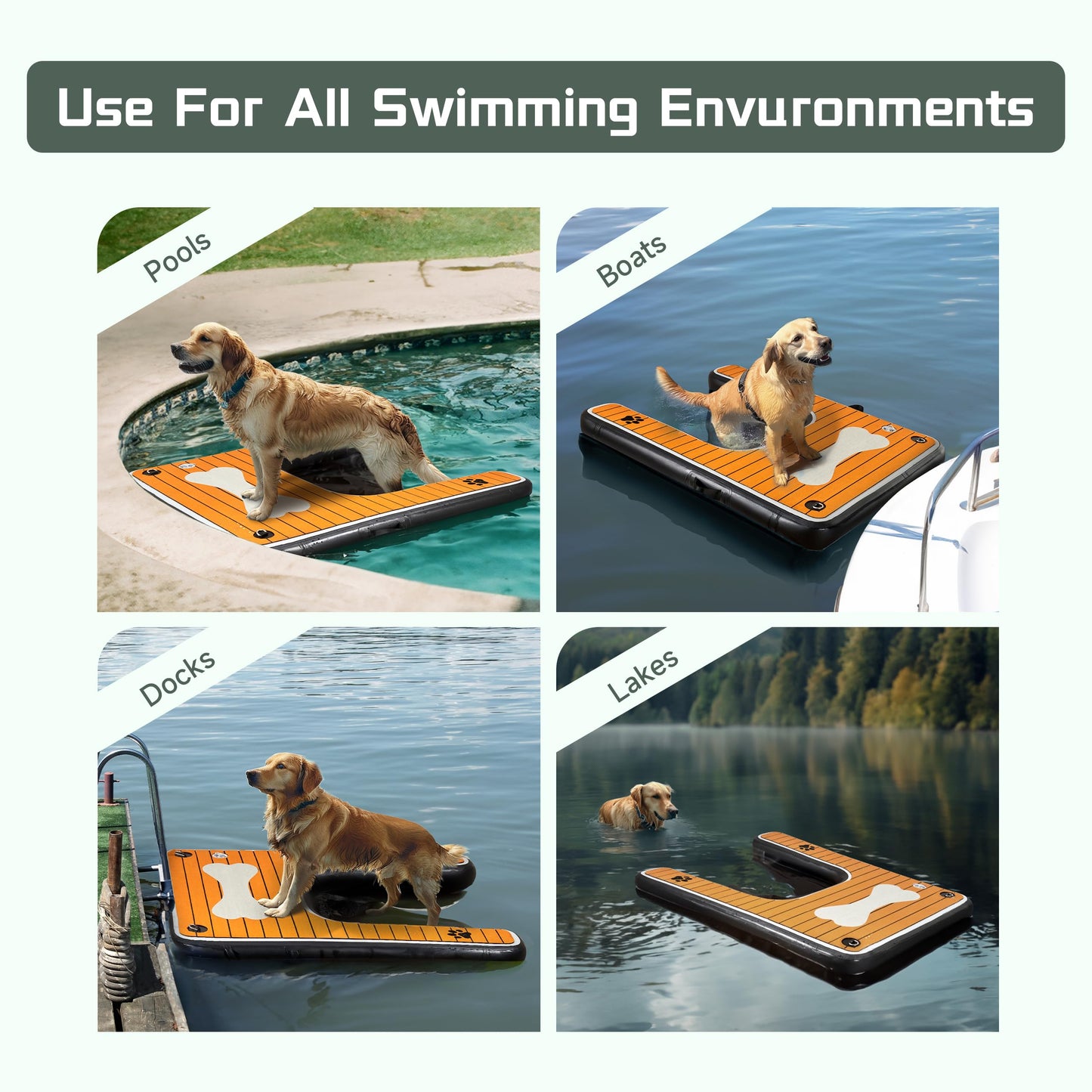 Dog Water Ramp for Dogs up to 210 lbs to Easily Climb Out of The Water