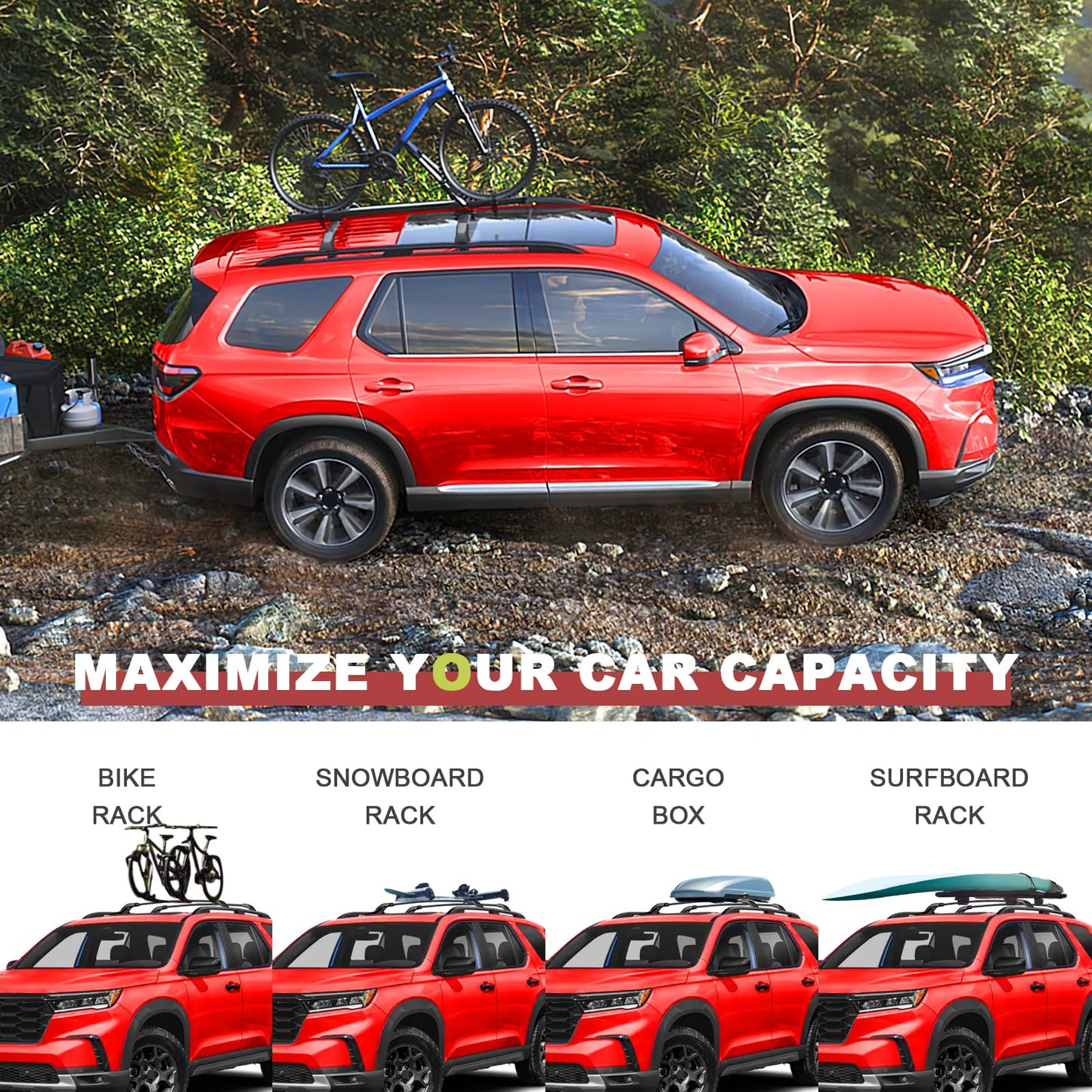 Roof Racks Cross Bars Fit for Honda Pilot 2016-2024