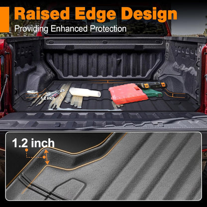 5FT Truck Bed Mat with Raised Edge for 2023 2024 Chevy Colorado/GMC Canyon Accessories