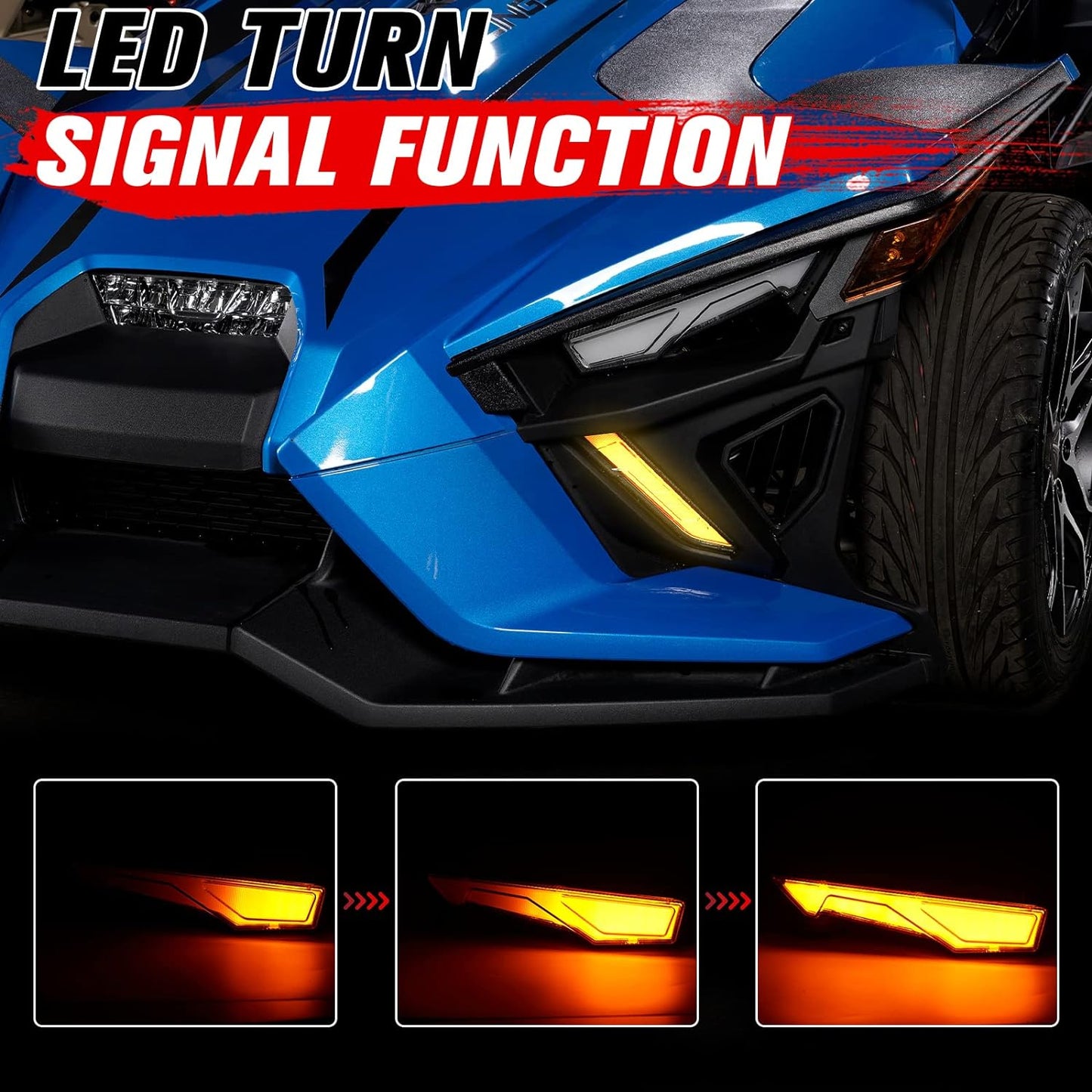 Front Upper Accent Panel & LED Light Kit for Polaris Slingshot S SL SLR R 2020-2024