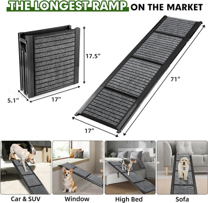 Longest 71" Large Dog Car Ramp for Dogs to Get Into a Car,SUV & Trucks