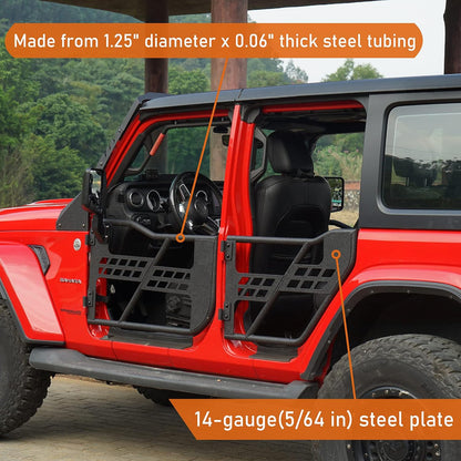 4 Doors textured Tube Half Guards for Jeep Wrangler JL Unlimited | Gladiator JT 2018-2024