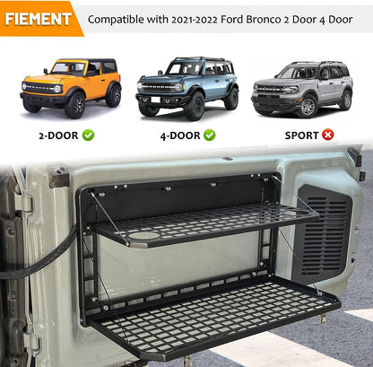 2-Tier Rear Camping Cargo Storage Shelf for Ford Bronco 2021 2022 2023 2/4 Doors