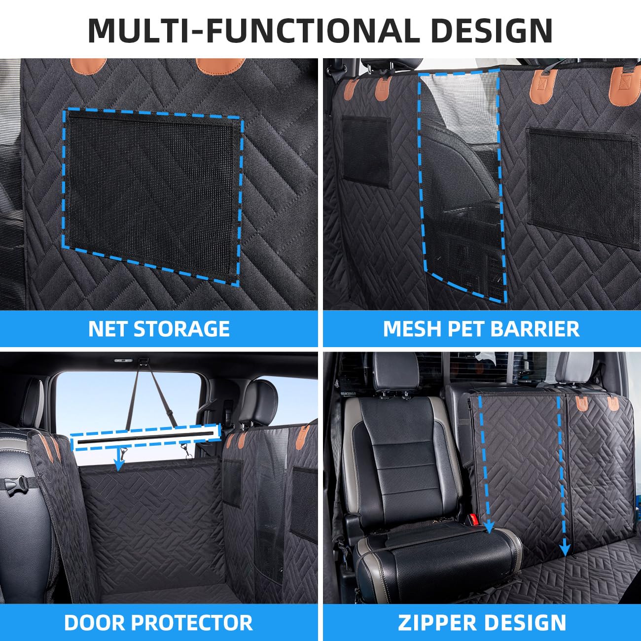 Dog Hammock for Truck,Back Seat Pet Cover for Dogs,Back Seat Extender for Truck F150 & F-Series, RAM1500