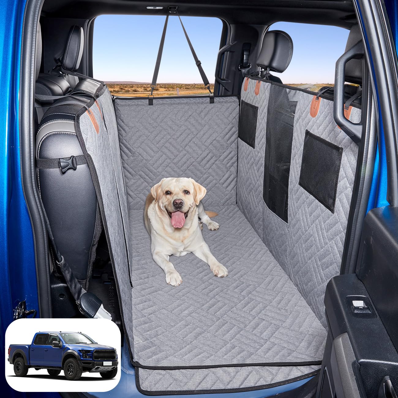 Dog Hammock for Truck,Back Seat Pet Cover for Dogs,Back Seat Extender for Truck F150 & F-Series, RAM1500