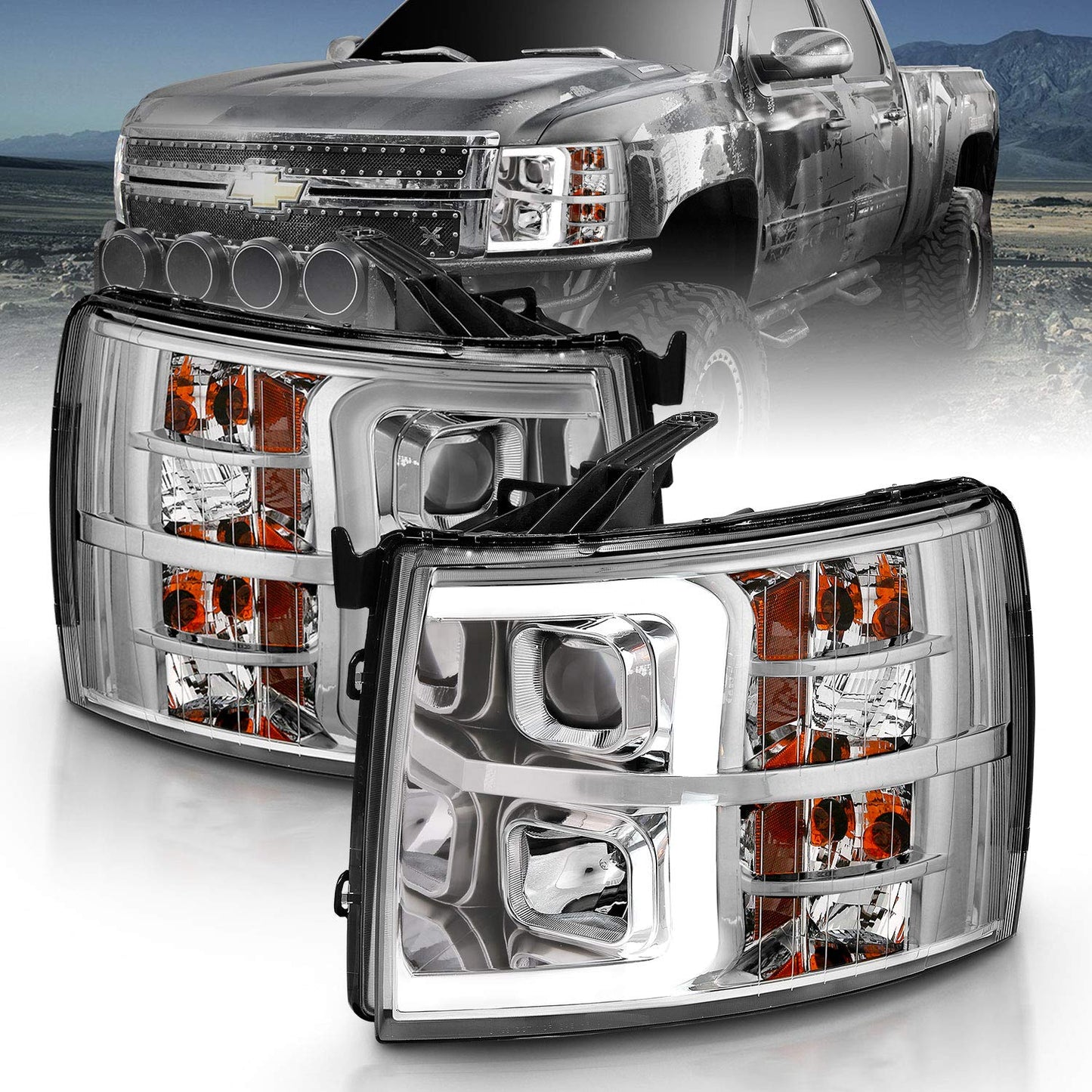 For 2007-2013 Chevy Silverado 1500/07-14 2500HD 3500HD Led, Halogen