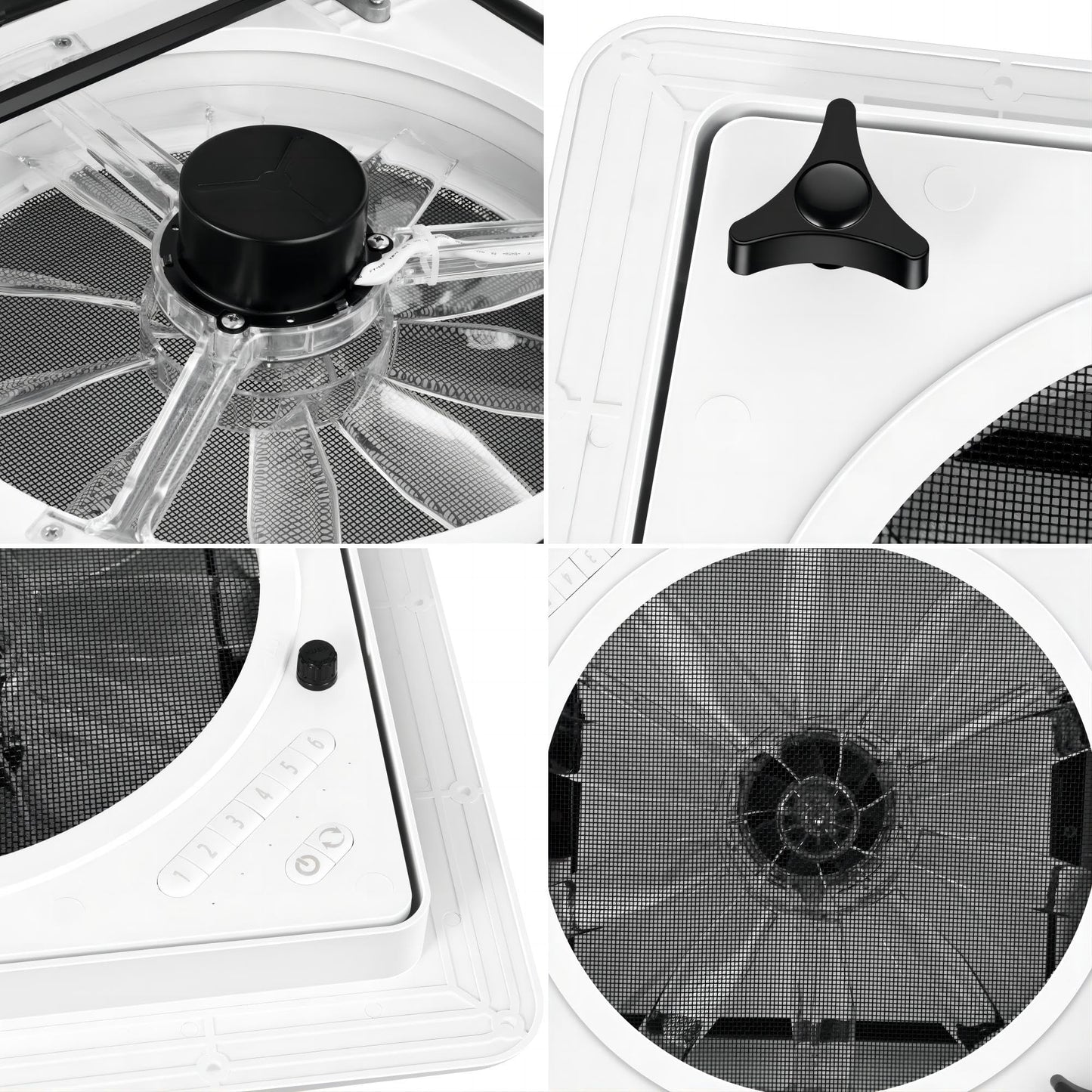 RV Roof Vent Fan 6-Speed-Reversible