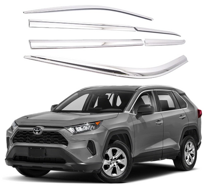 Tape-On Rain Guards Window Visors 6 Pcs Set For Toyota Rav4 2013-2024