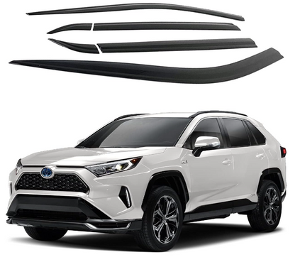 Tape-On Rain Guards Window Visors 6 Pcs Set For Toyota Rav4 2013-2024