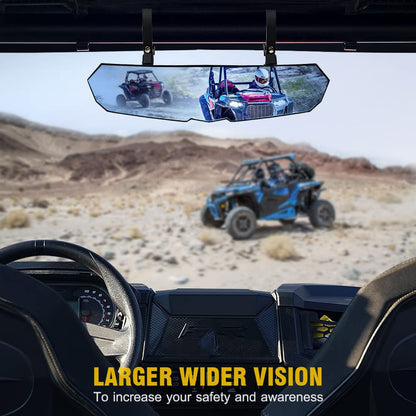 17" UTV Rearview Center Mirror, w/ COB LED Lights & Rocker Switch