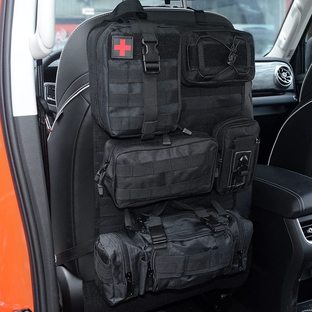 Military Style/tactical MOLLE Car Seat Organiser Black 