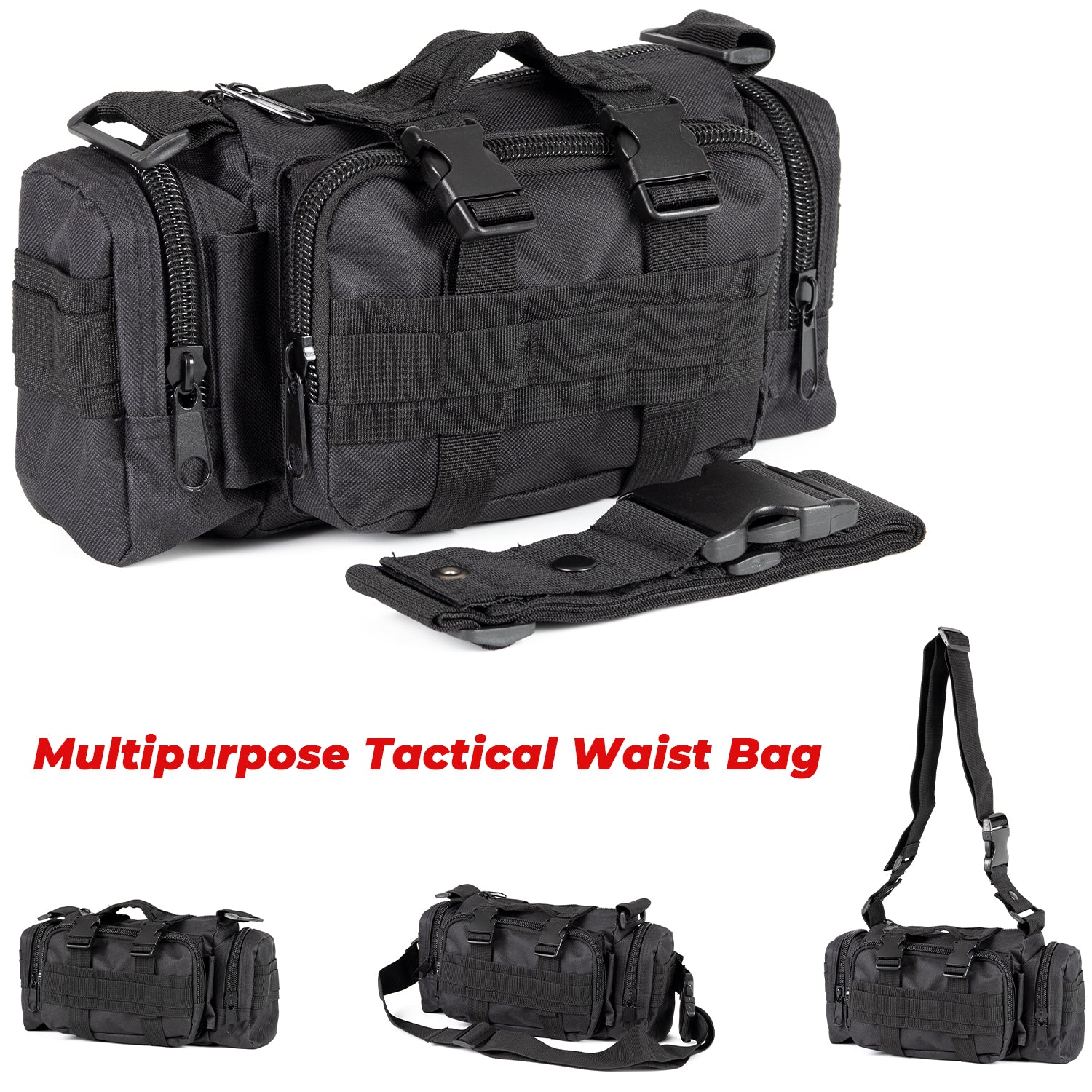 Universal Tactical Vehicle Seat Back Organizer with 5 Detachable Molle  Pouch, Medical Pouch Water Bottle Pouch, 3 Different Size Admin Panel  Storage