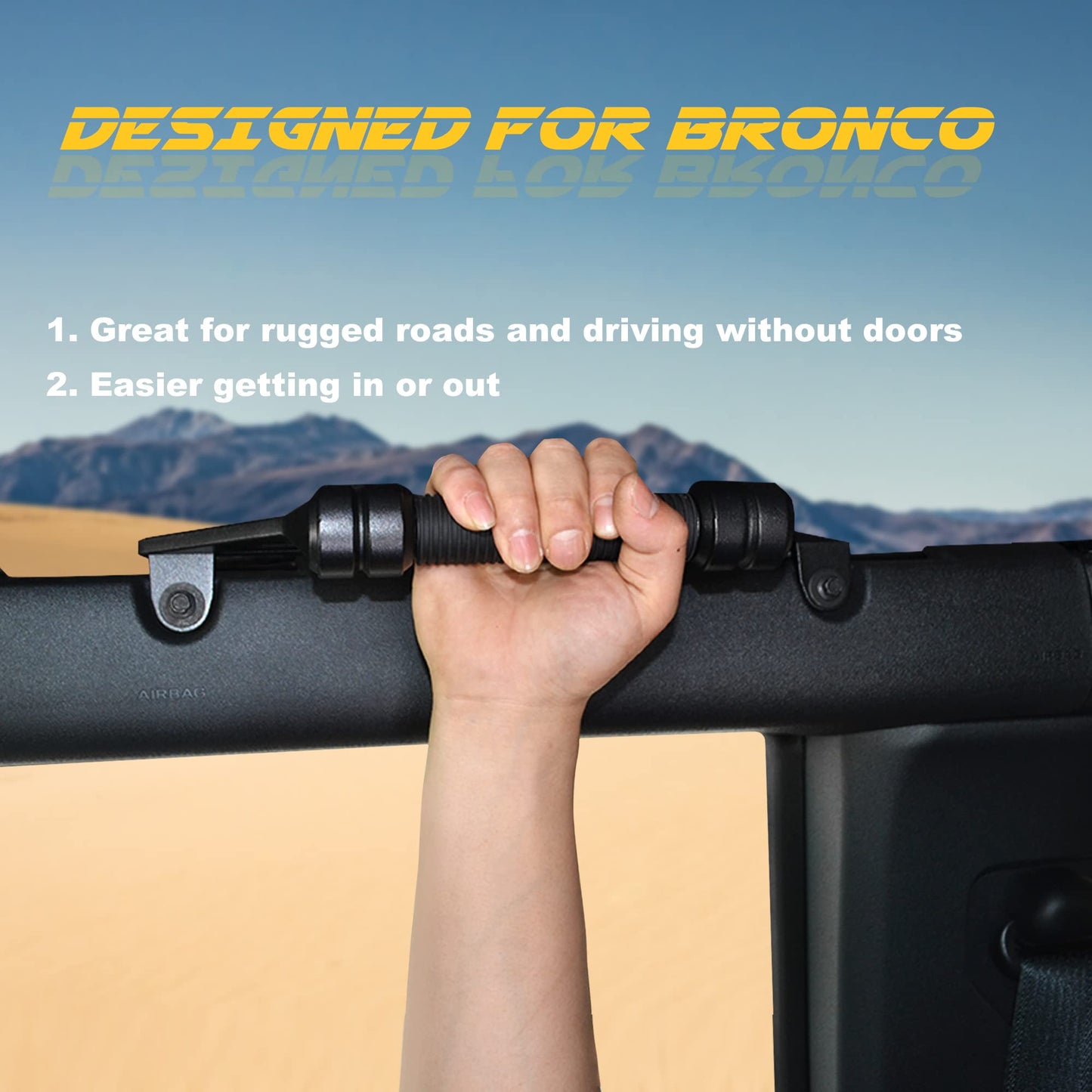 Updated Aluminum Grab Handles for Ford Bronco 2024 2023 2022 2021 2/4 Door