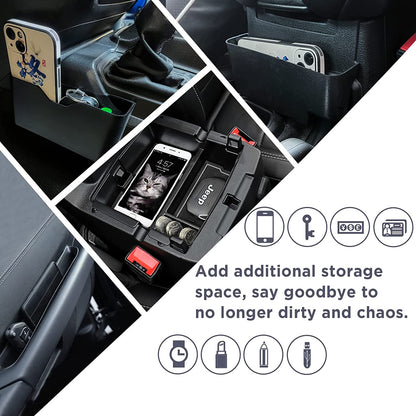 4pcs Center Console Organizer 2018-2024 Jeep Wrangler JL JLU Jeep Gladiator JT