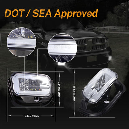 LED Fog Light for Dodge Ram 1500 2009-2012 Dodge Ram 2500/3500 2010-2018 Pickup Truck