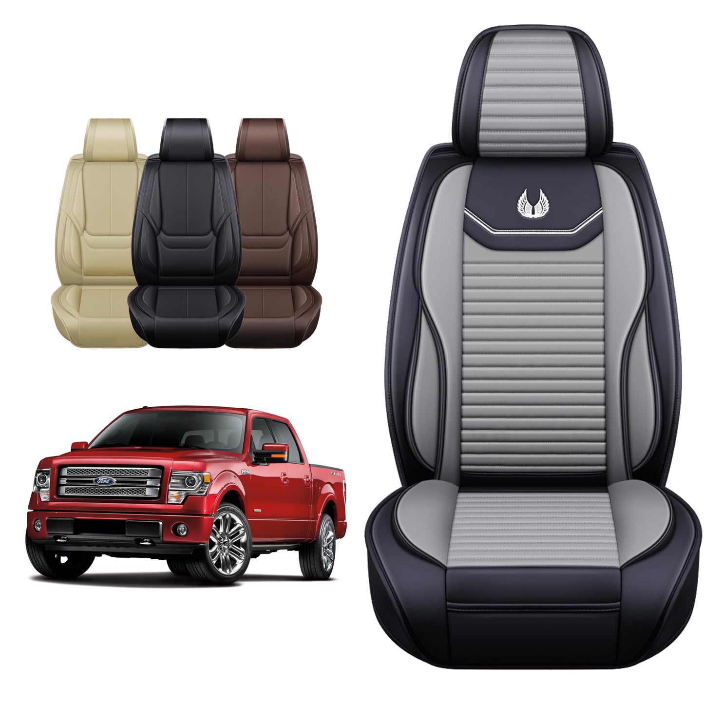 Seat Covers for Ford F150 F250 F350 Accessories 2009-2025 (Premium Full Set)