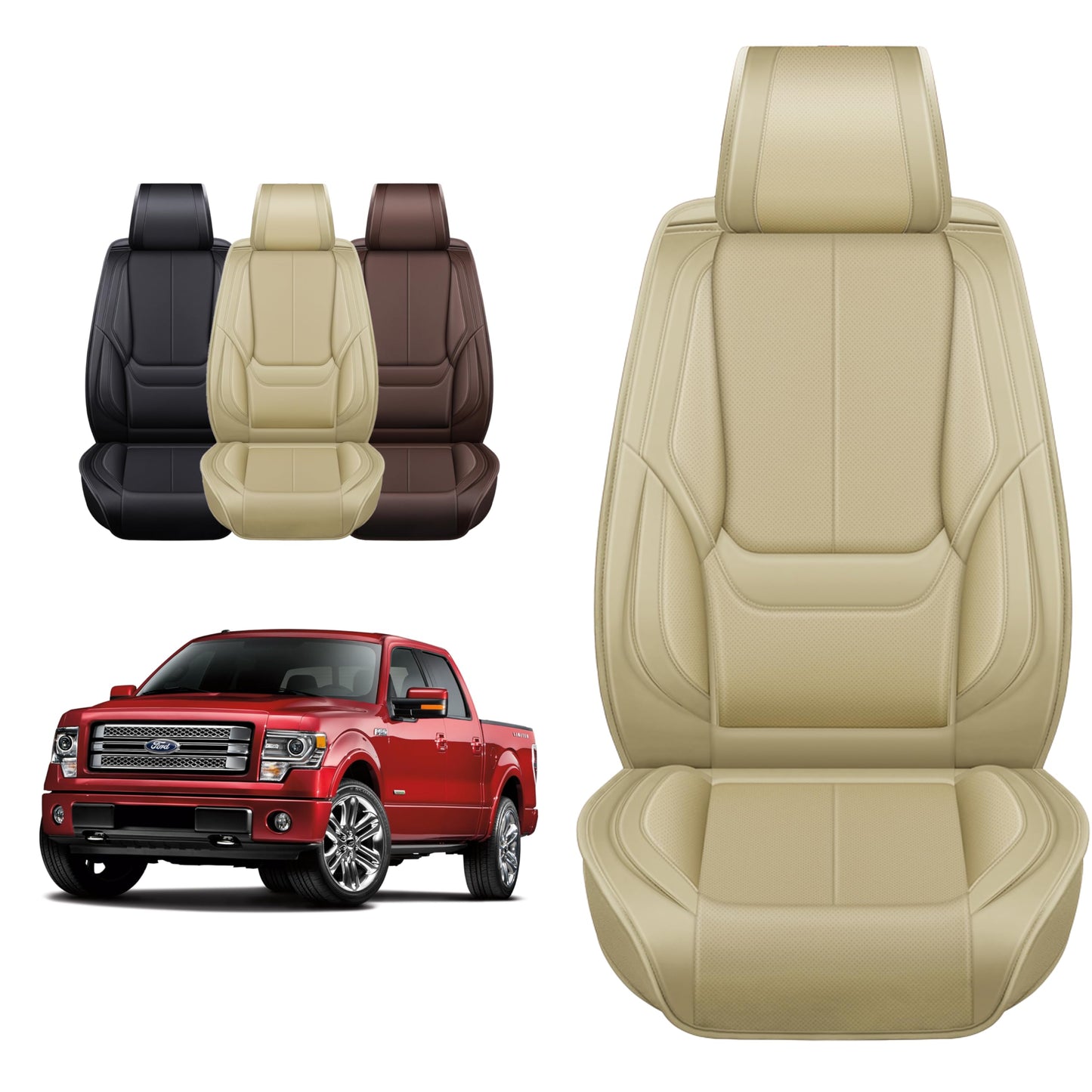 Seat Covers for Ford F150 F250 F350 Accessories 2009-2025 (Premium Full Set)