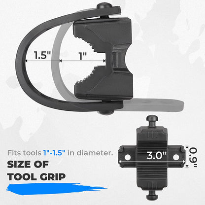 Shovel Holder Rubber Clamp Grip Mount Fits 1"-1.5" Diameter Tools - OHMU