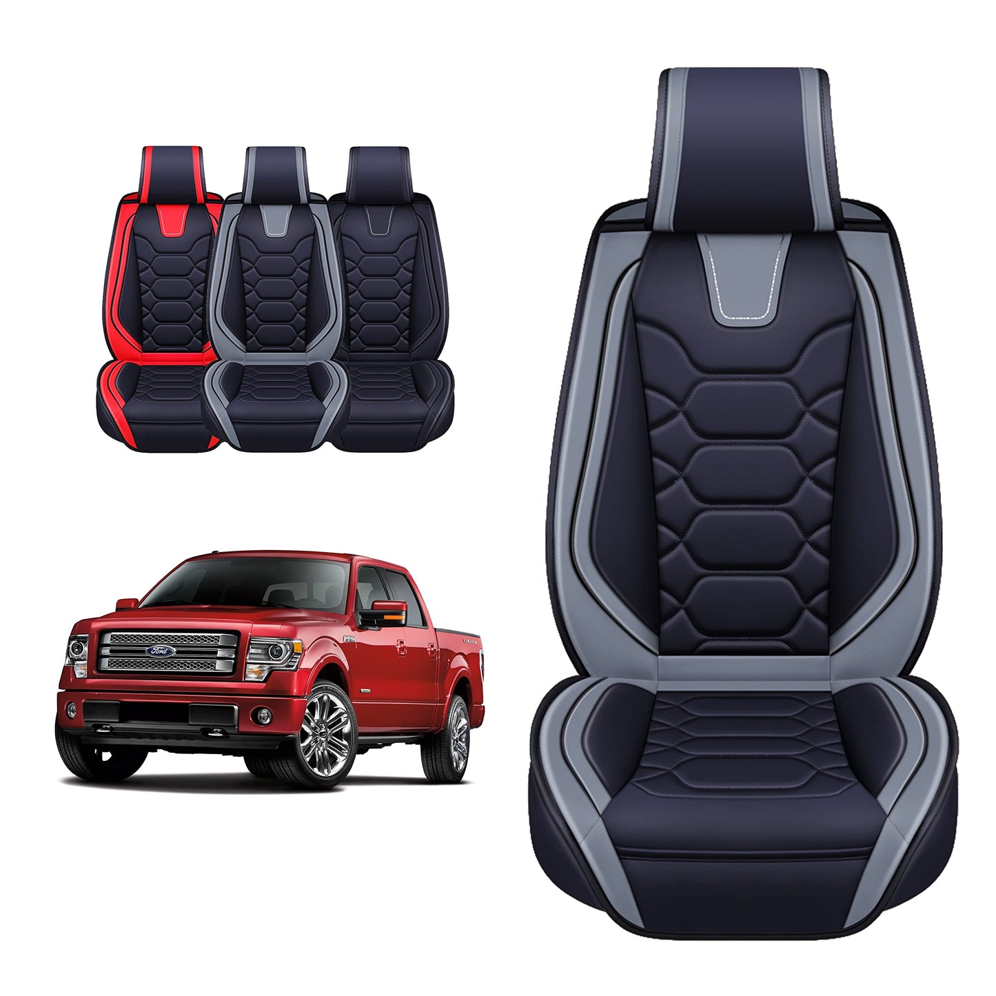 Seat Covers for Ford F150 F250 F350 Accessories 2009-2025 (Premium Full Set)