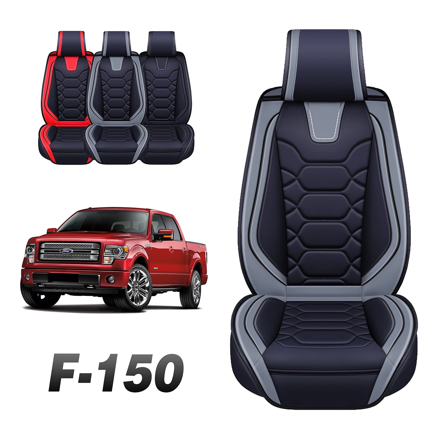 Seat Covers for Ford F150 F250 F350 Accessories 2009-2025 (Premium Full Set)