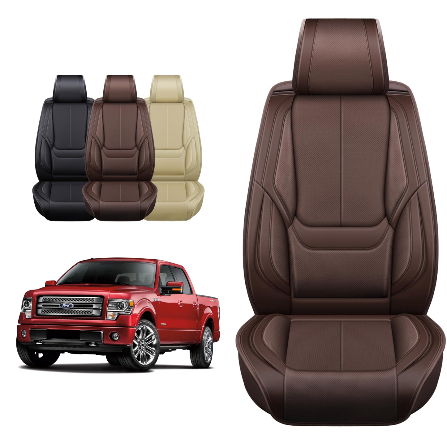 Seat Covers for Ford F150 F250 F350 Accessories 2009-2025 (Premium Full Set)